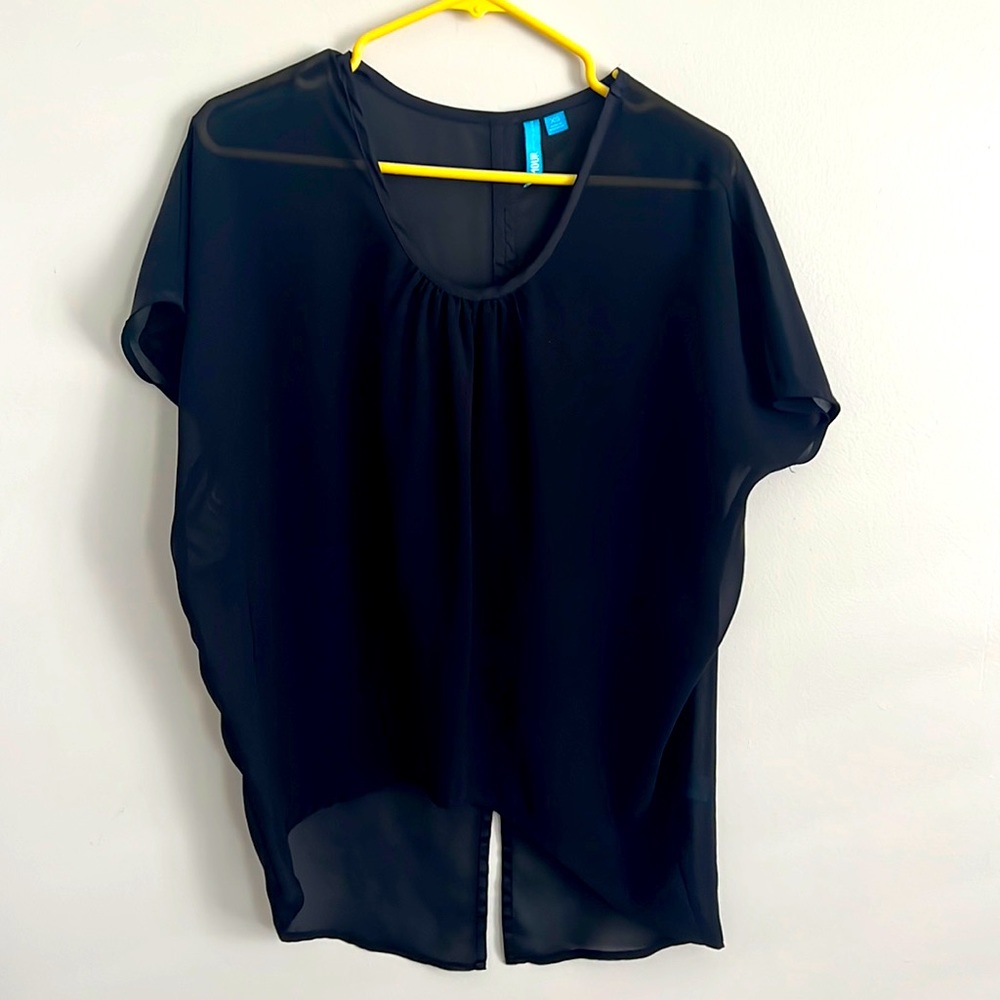 Sheer Womens blouse, black.